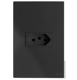 Conjunto Tomada 10a Horizontal 4x2 - RECTA Grafite Satin Fosco